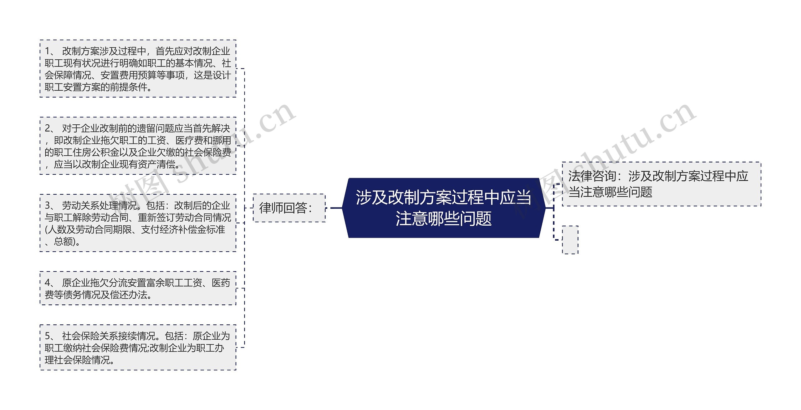 涉及改制方案过程中应当注意哪些问题思维导图