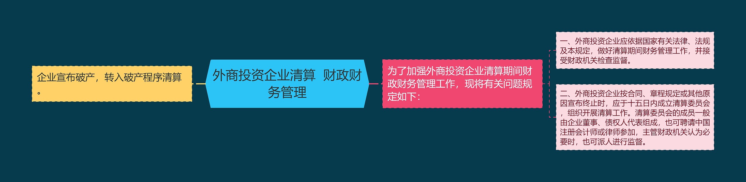 外商投资企业清算  财政财务管理思维导图