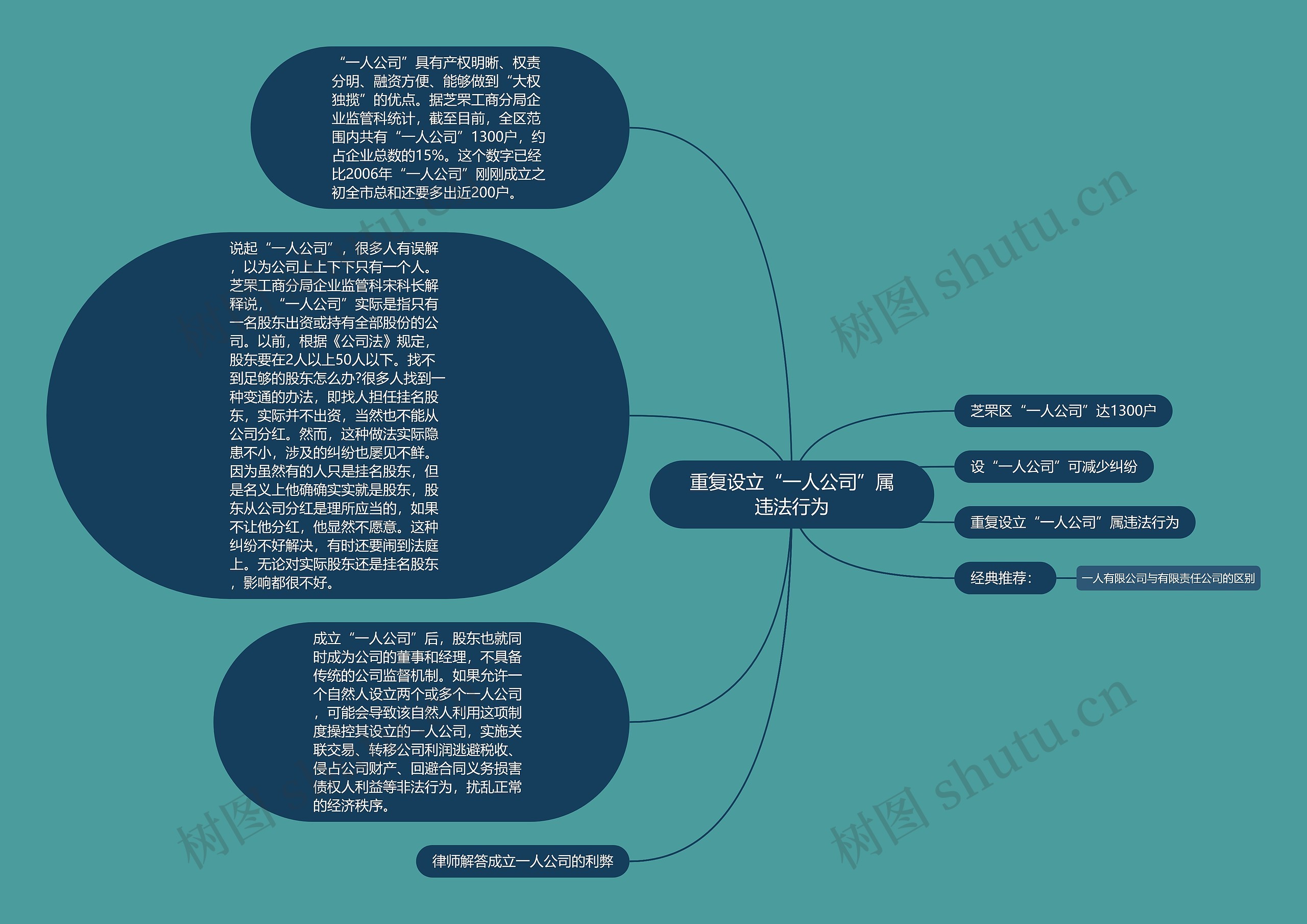 重复设立“一人公司”属违法行为思维导图