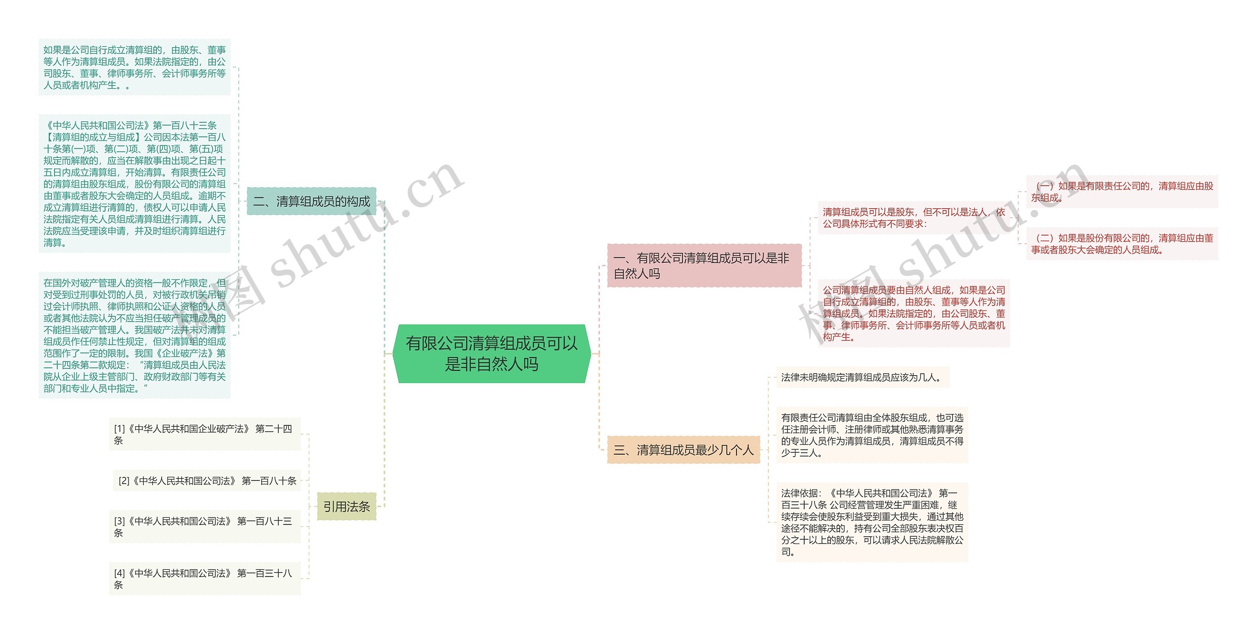 有限公司清算组成员可以是非自然人吗思维导图