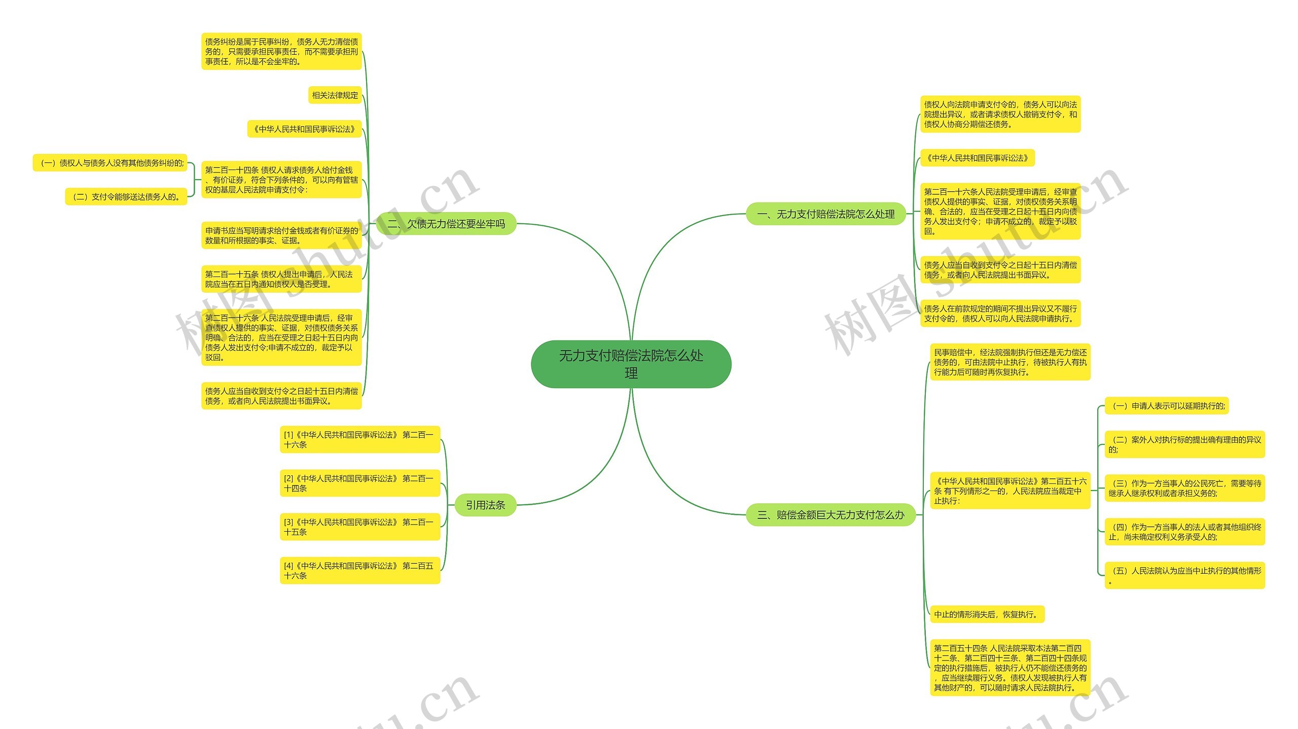 无力支付赔偿法院怎么处理思维导图