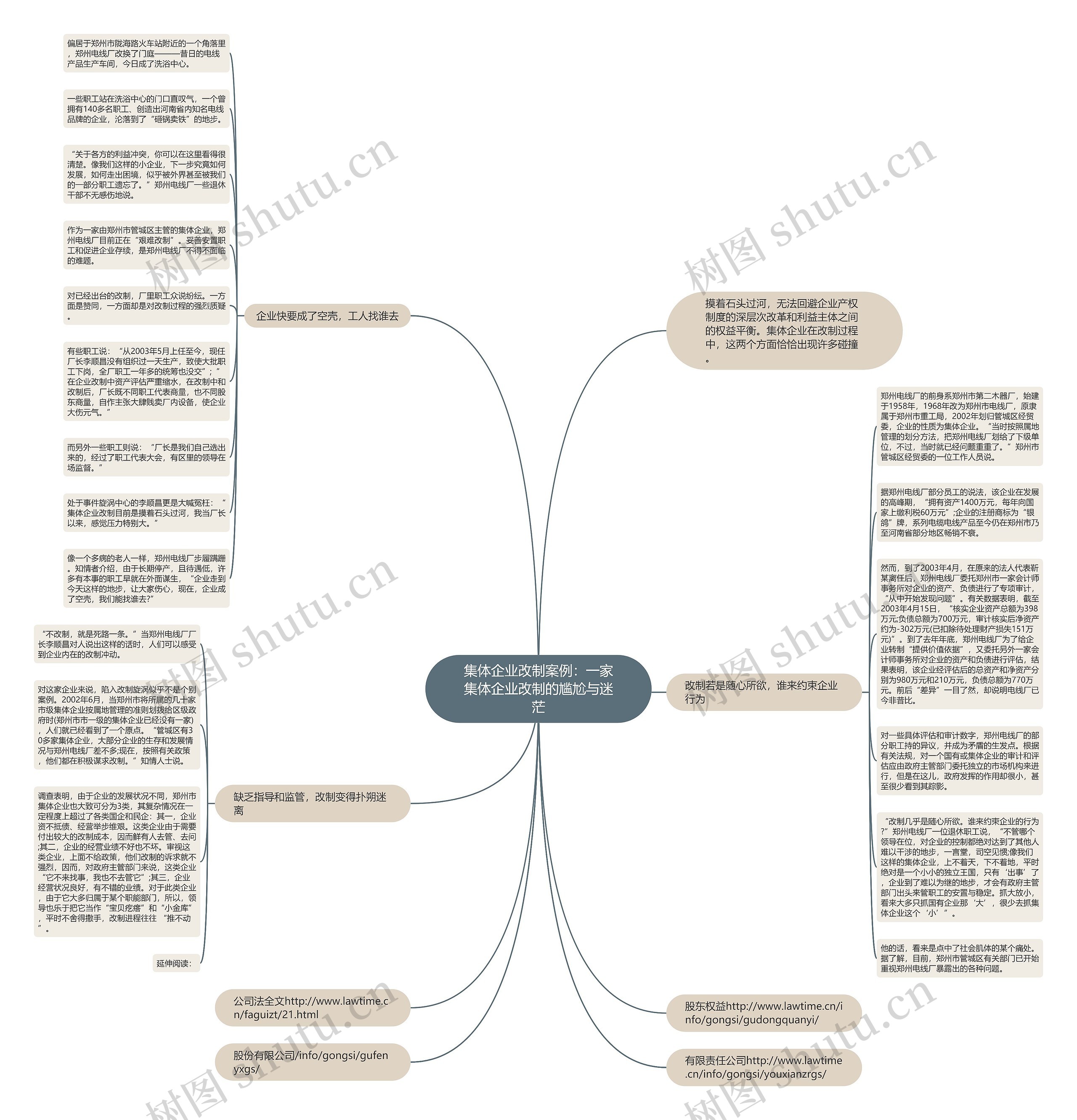 集体企业改制案例：一家集体企业改制的尴尬与迷茫思维导图