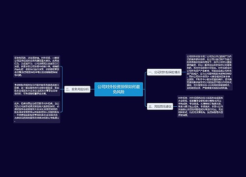 公司对外投资担保如何避免风险