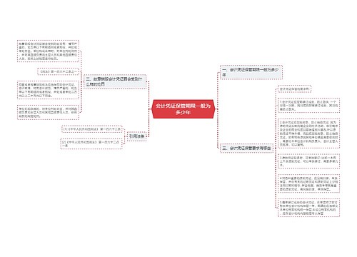 会计凭证保管期限一般为多少年