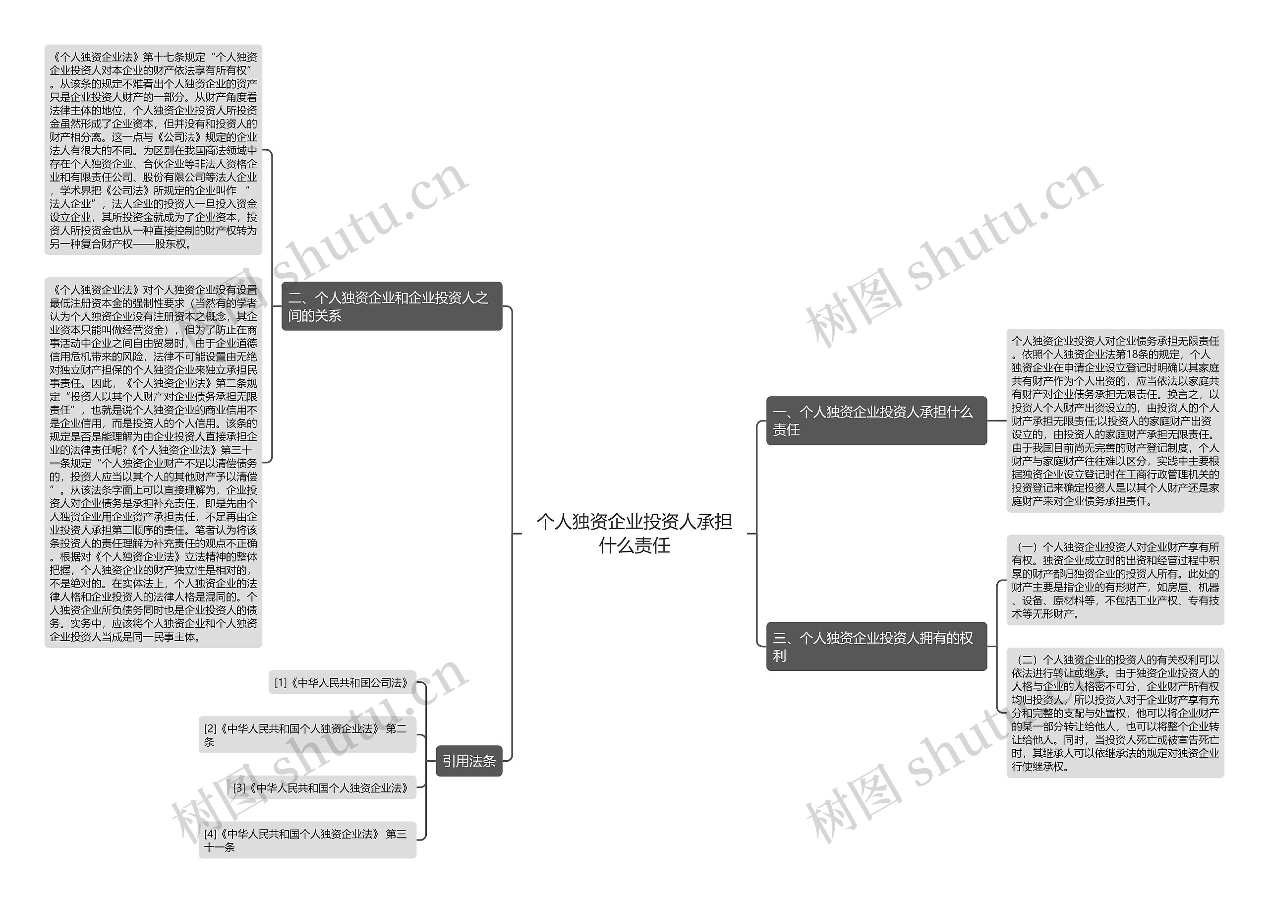 个人独资企业投资人承担什么责任思维导图