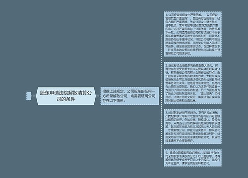 股东申请法院解散清算公司的条件