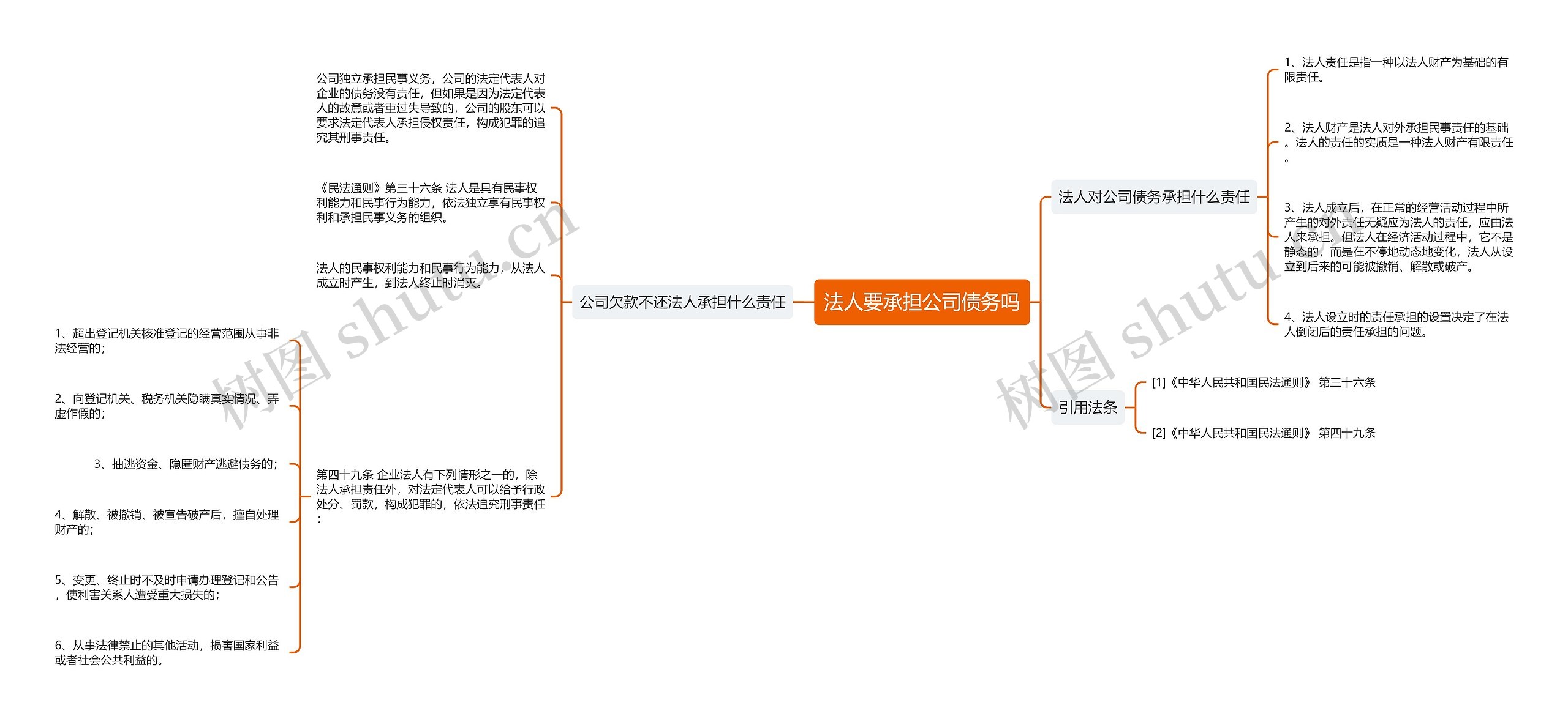 法人要承担公司债务吗思维导图