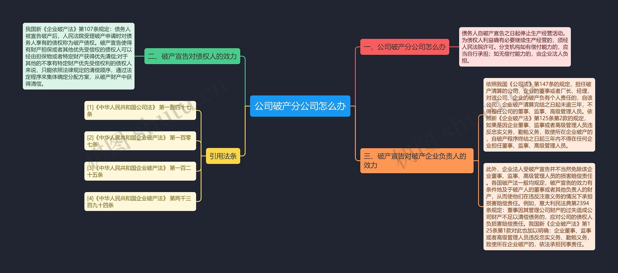 公司破产分公司怎么办思维导图