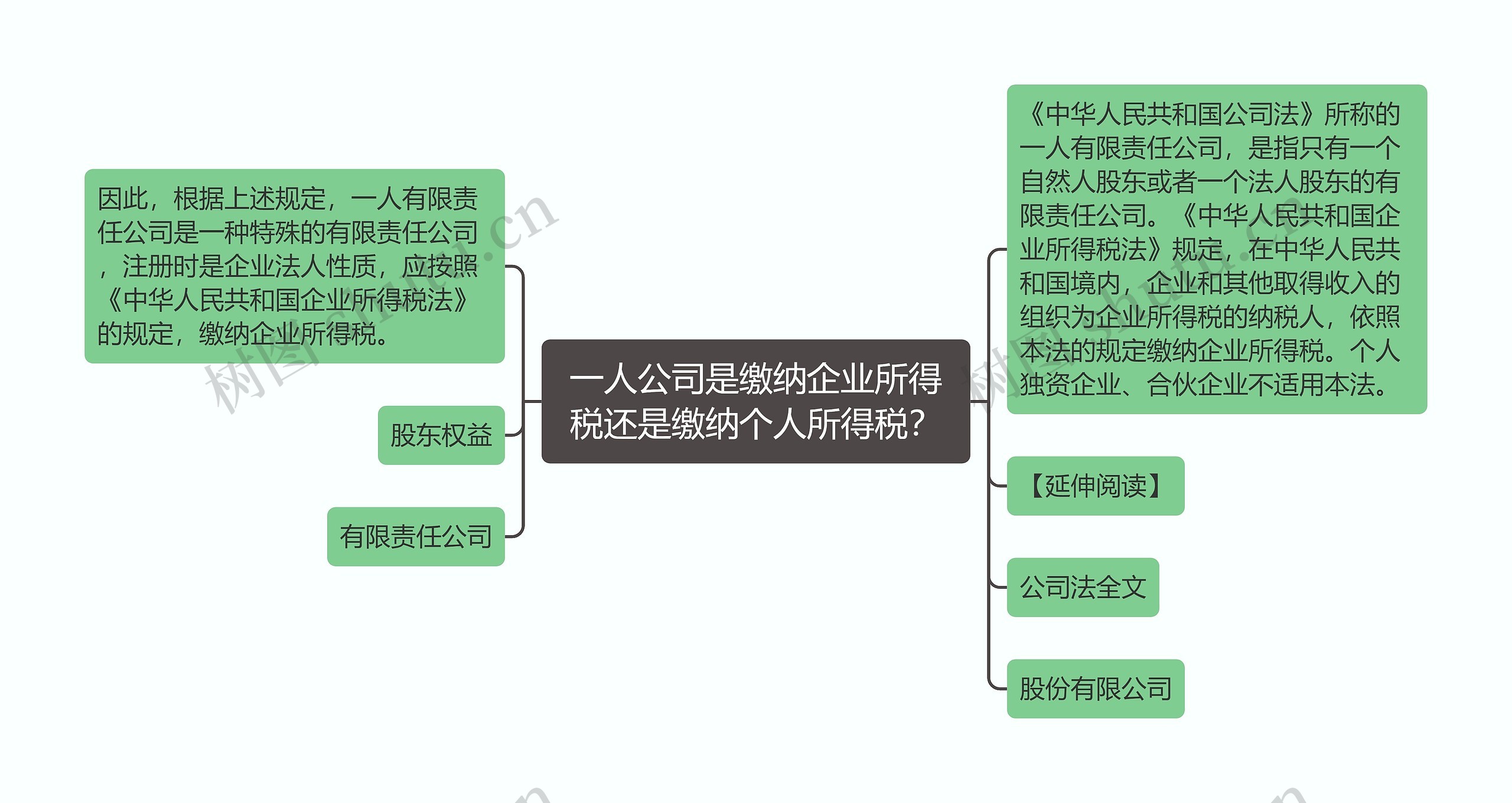 一人公司是缴纳企业所得税还是缴纳个人所得税？思维导图