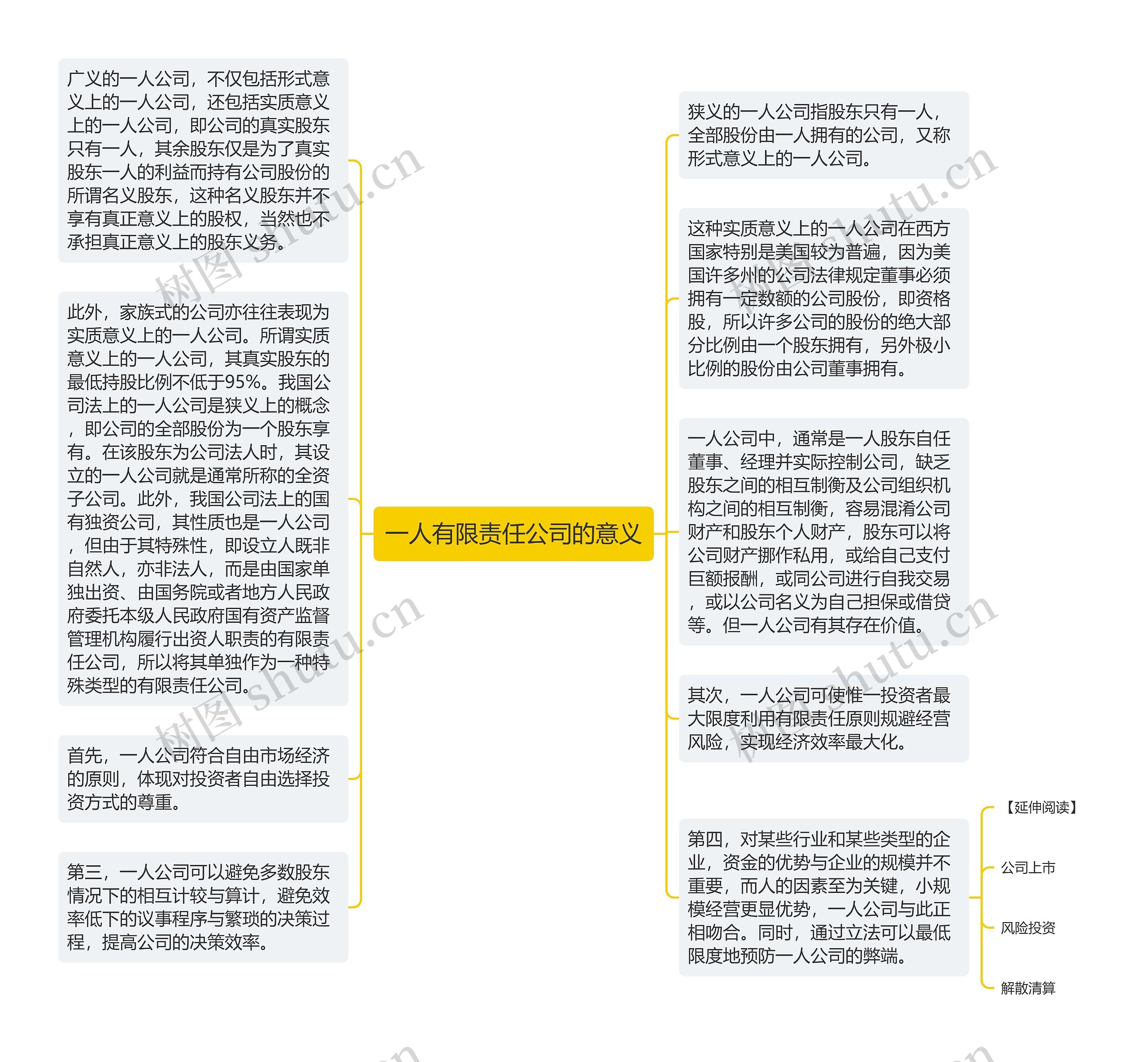 一人有限责任公司的意义思维导图