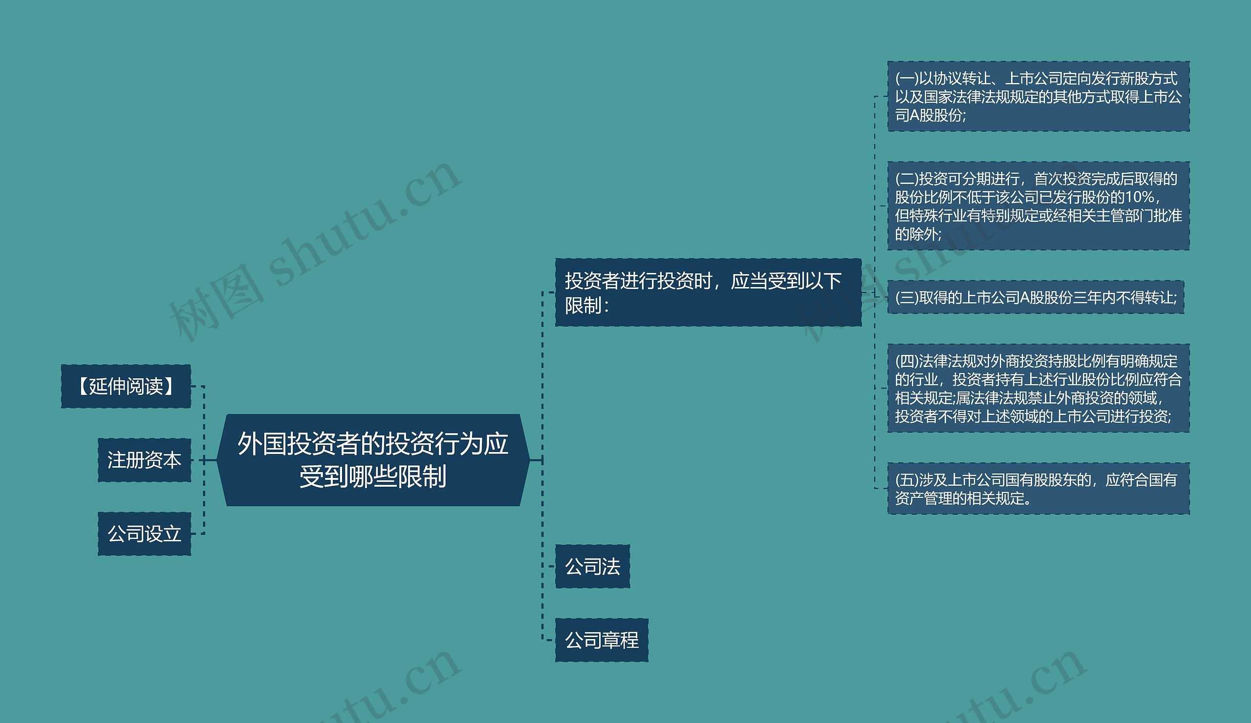 外国投资者的投资行为应受到哪些限制思维导图