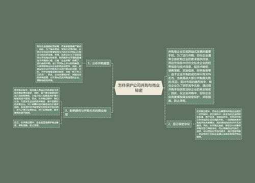 怎样保护公司并购与商业秘密