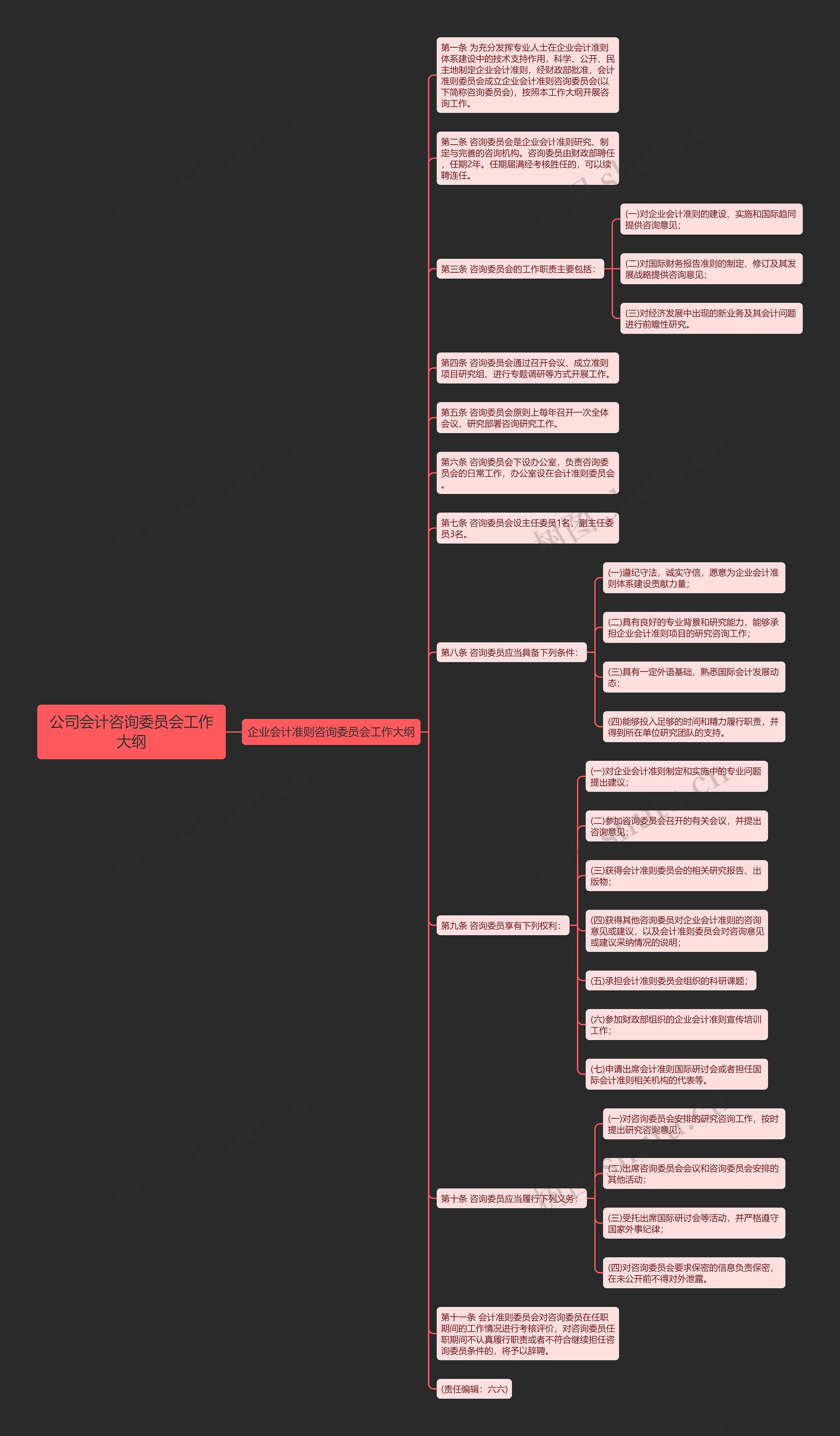 公司会计咨询委员会工作大纲思维导图