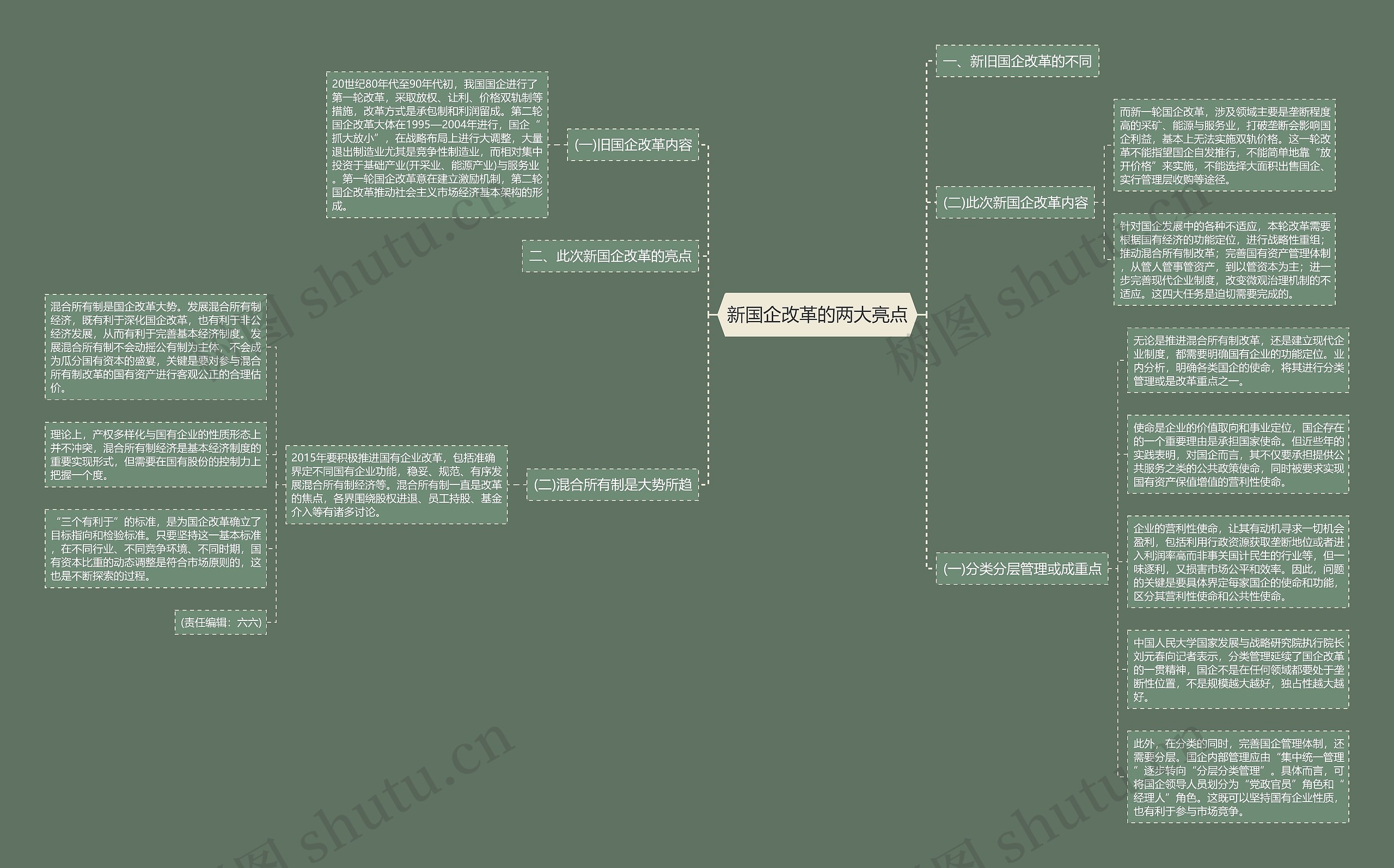 新国企改革的两大亮点思维导图