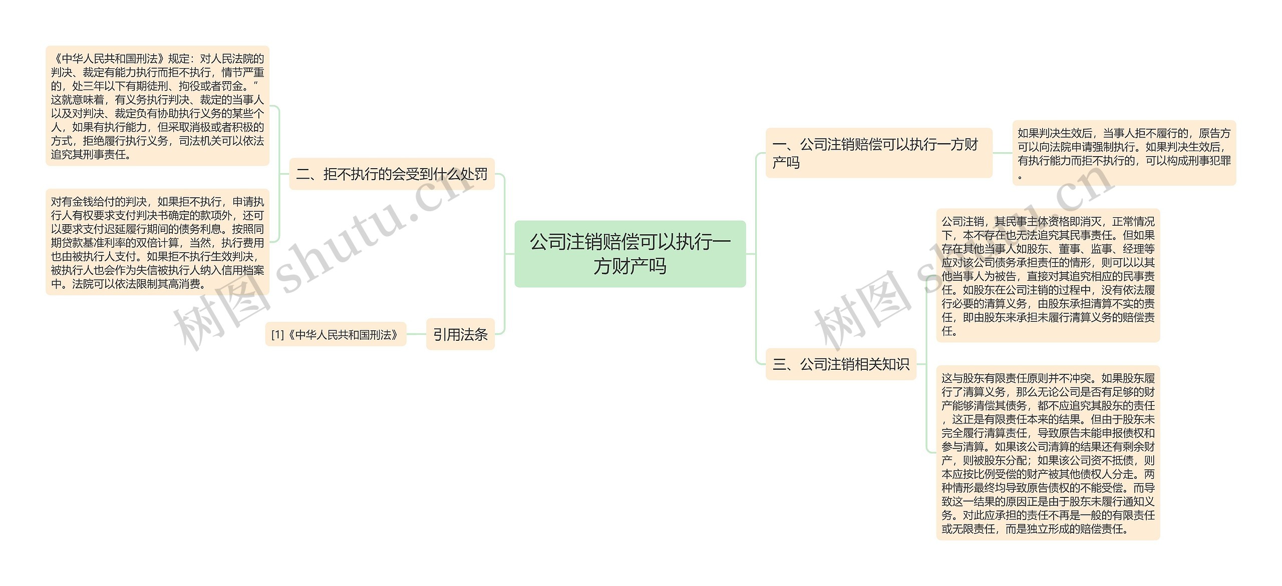 公司注销赔偿可以执行一方财产吗思维导图