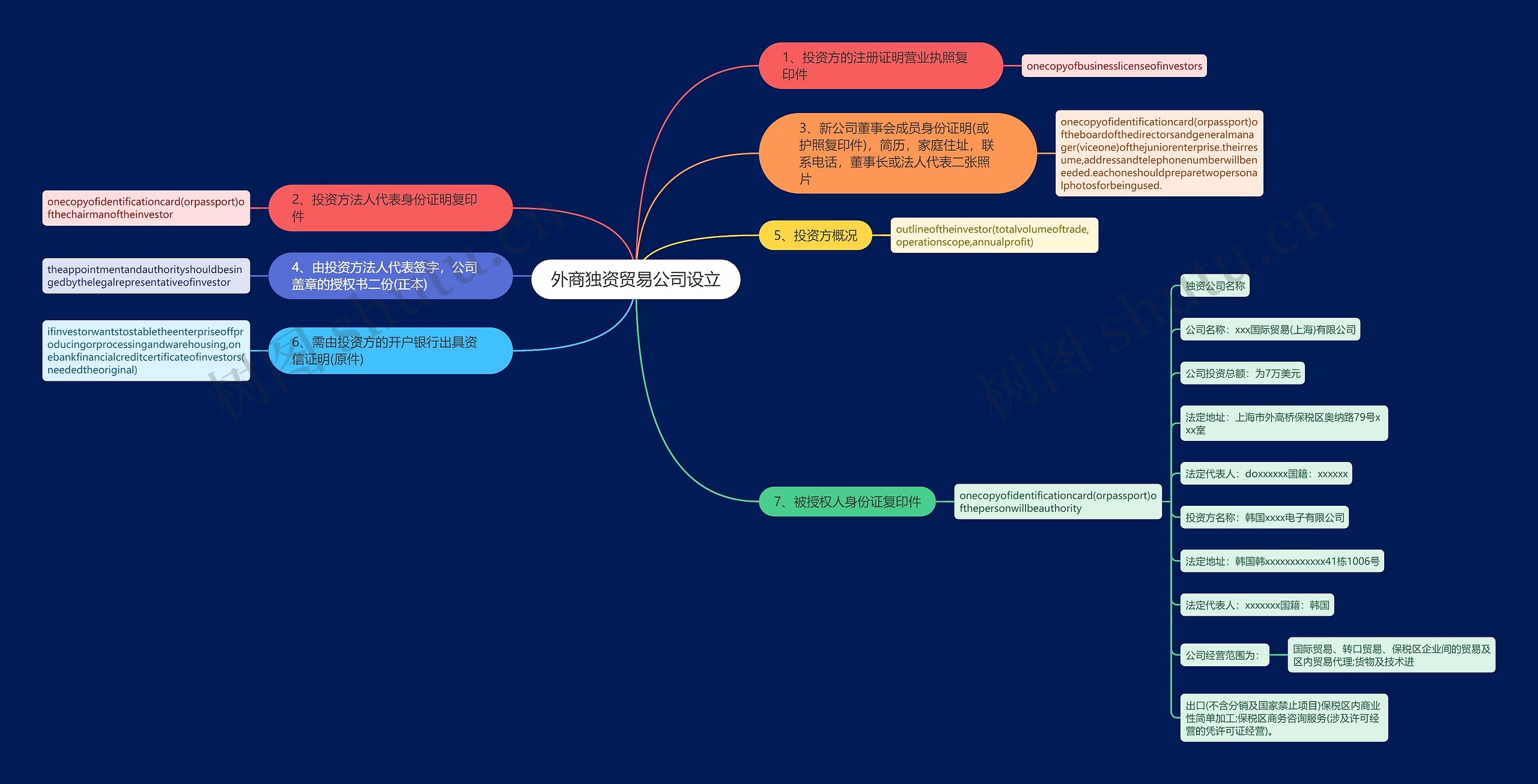 外商独资贸易公司设立思维导图