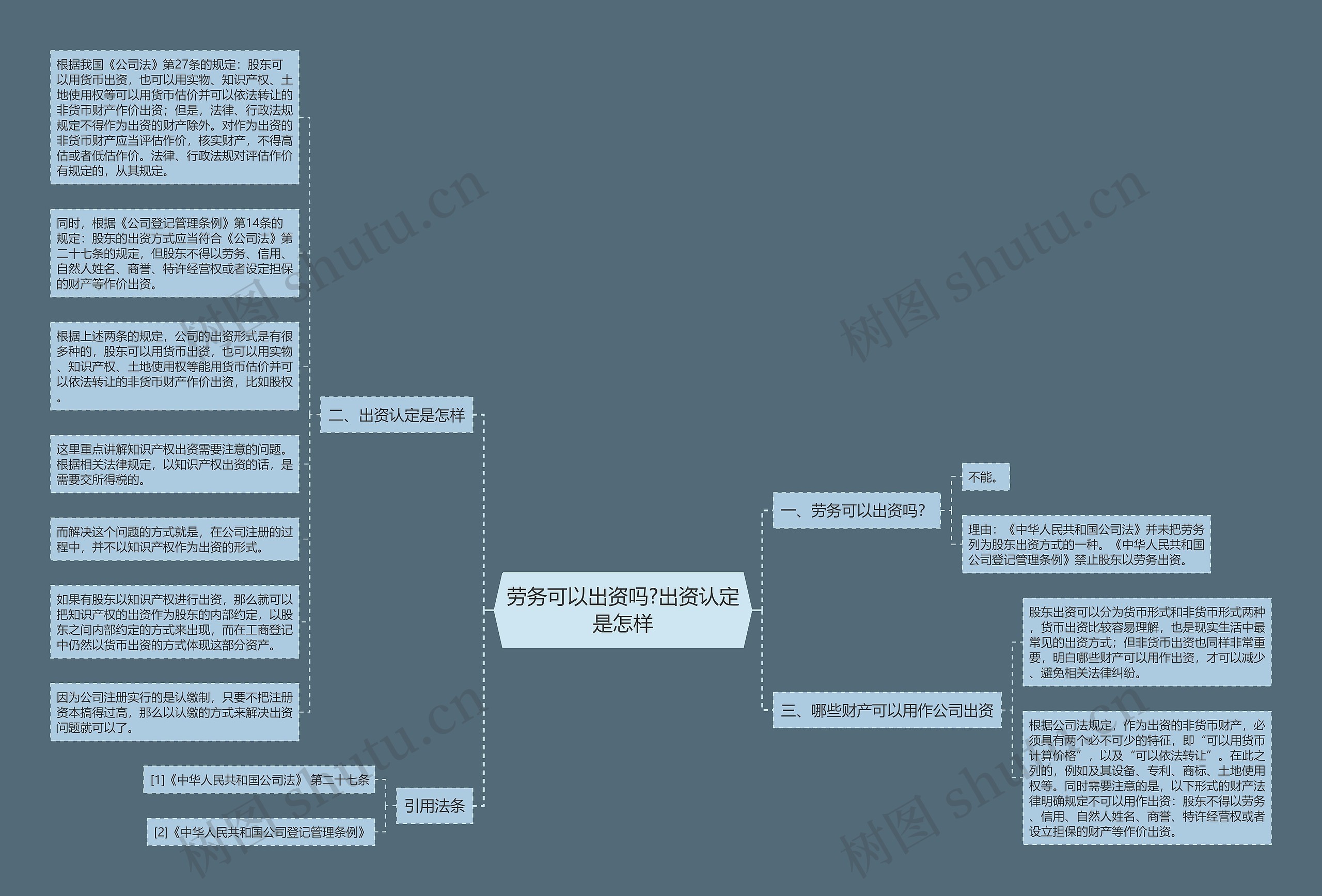 劳务可以出资吗?出资认定是怎样思维导图