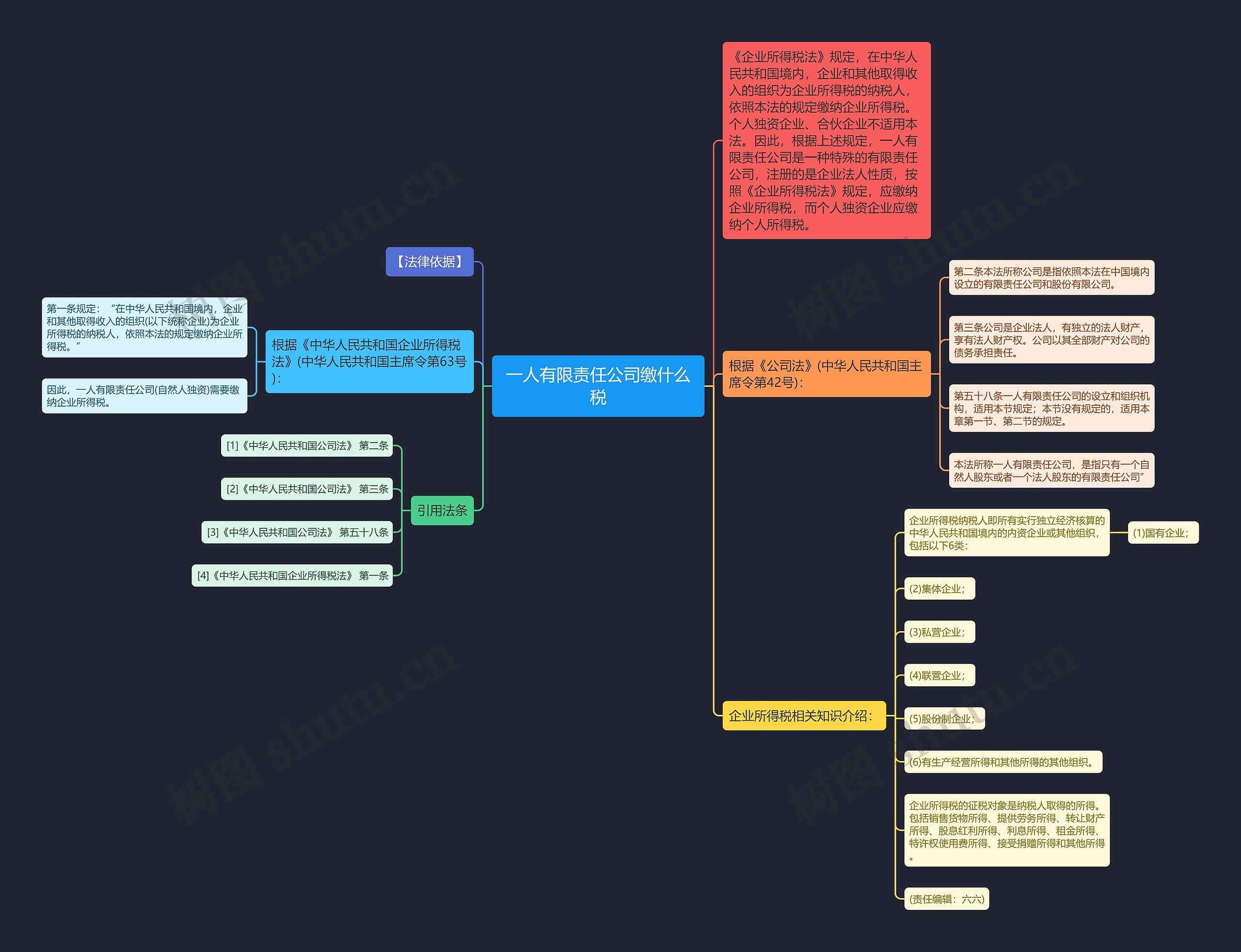 一人有限责任公司缴什么税思维导图