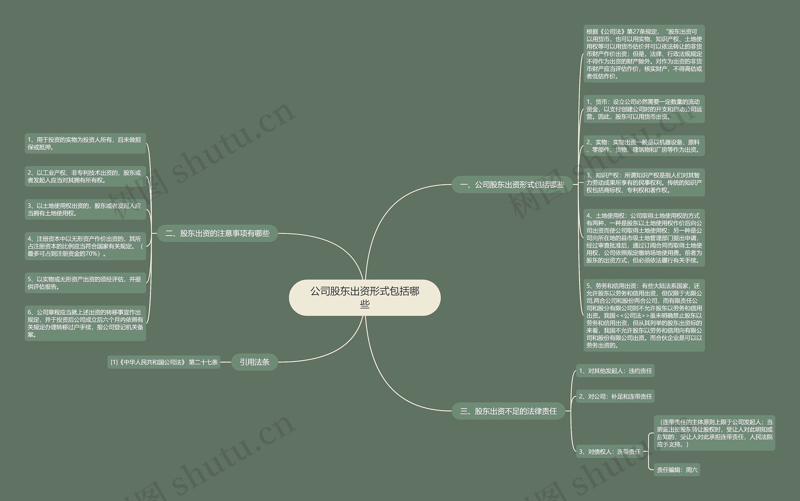 公司股东出资形式包括哪些思维导图高清图 公司股东出资形式包括哪些思维导图