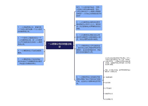 一人有限公司注册登记规定