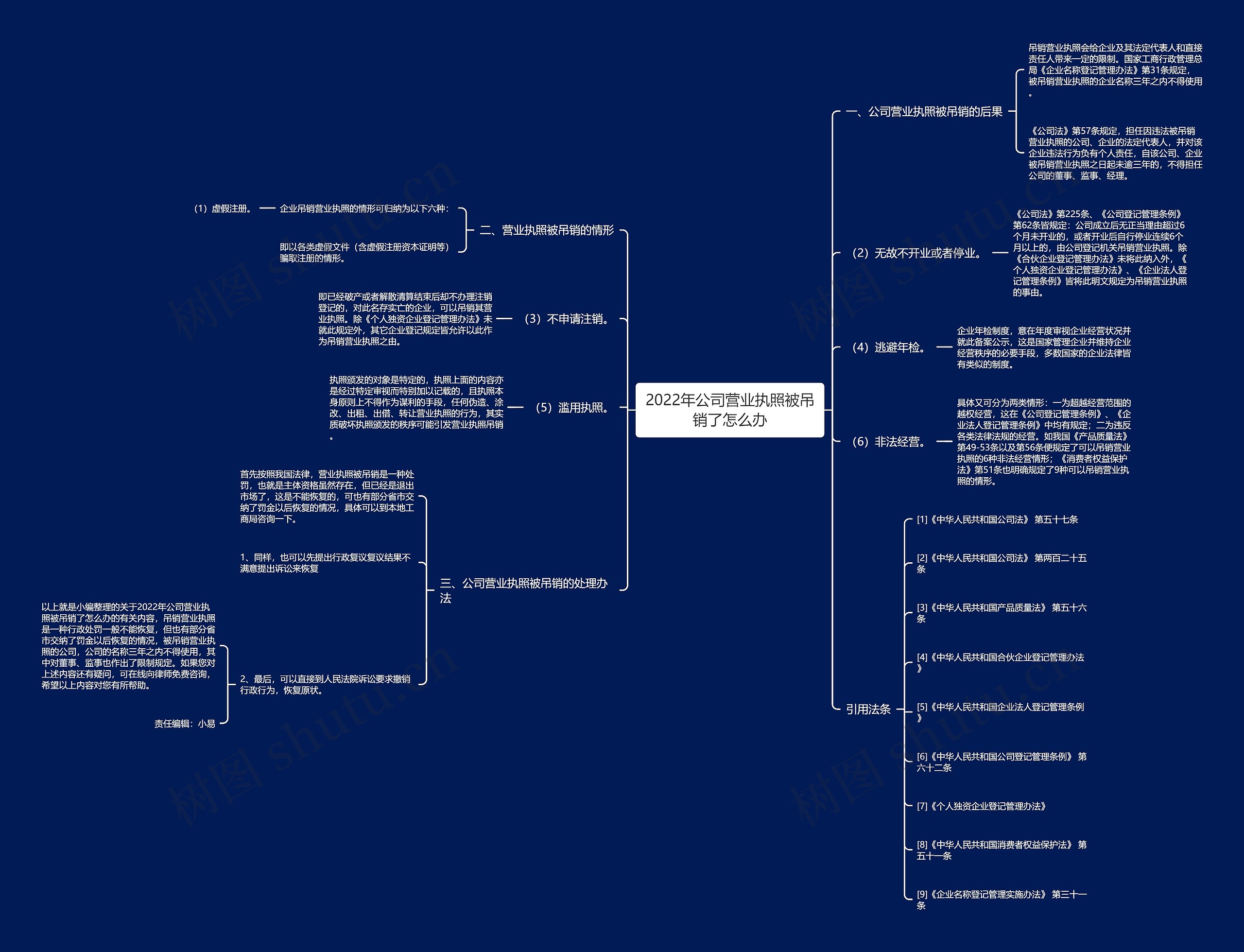 2022年公司营业执照被吊销了怎么办思维导图