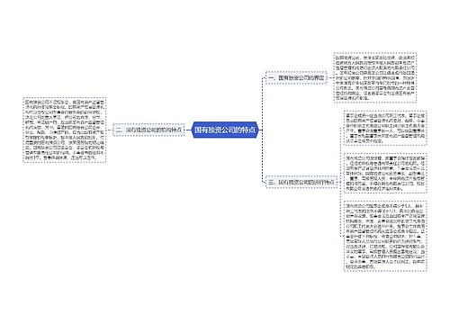 国有独资公司的特点