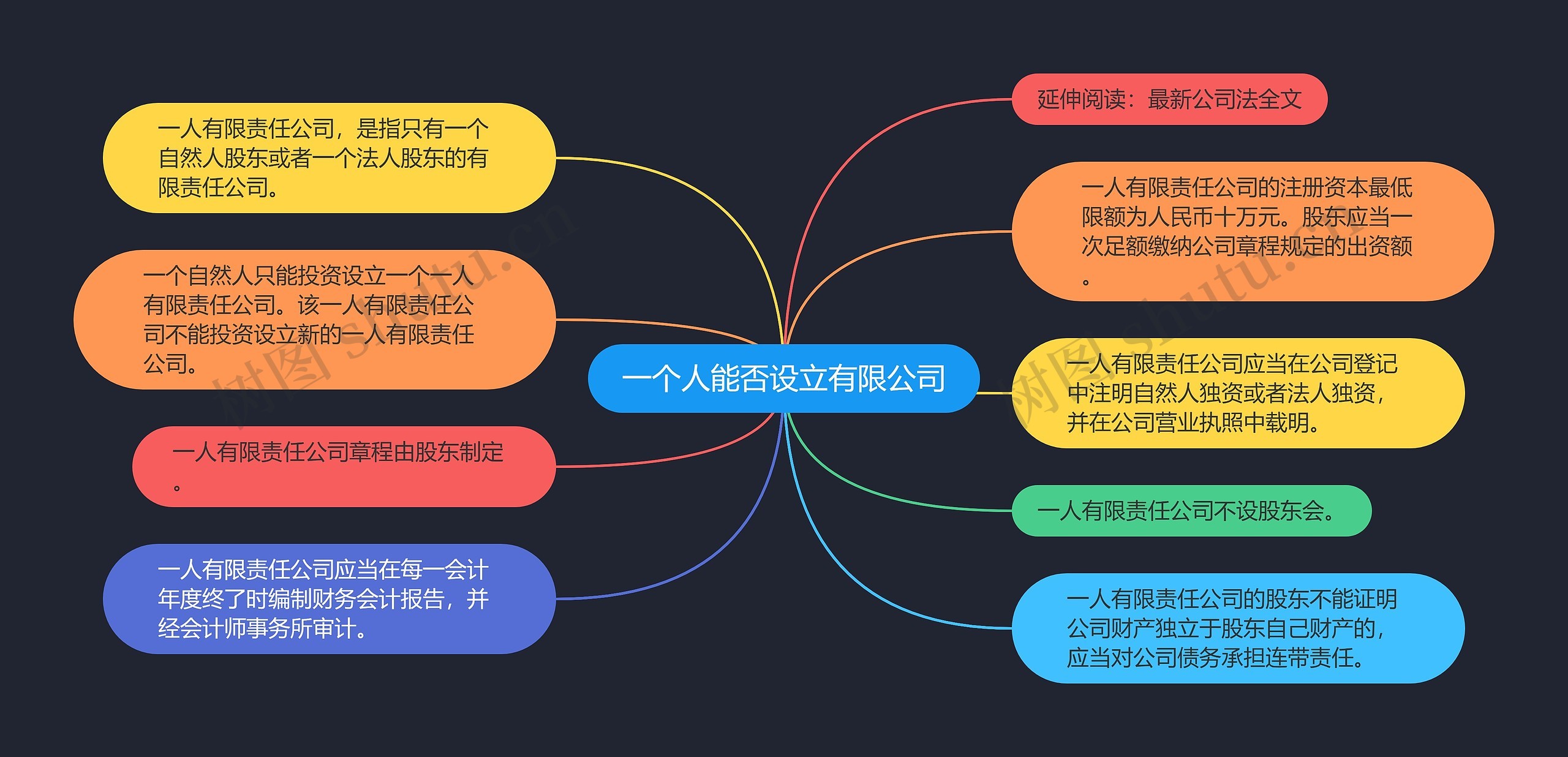 一个人能否设立有限公司思维导图