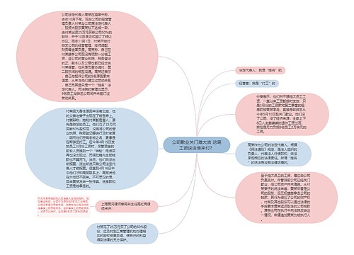 公司歇业关门难大吉 这笔工资该由谁来付？