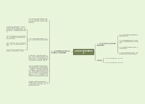 企业改制与重组有哪些条件