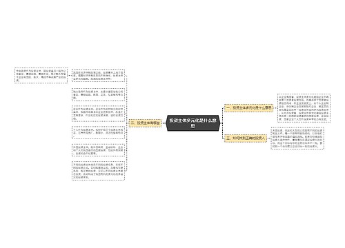 投资主体多元化是什么意思