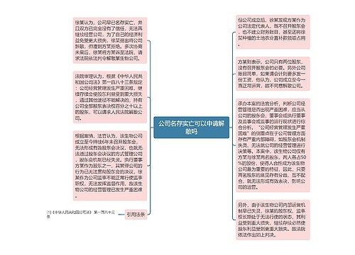 公司名存实亡可以申请解散吗