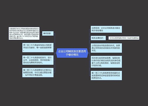 企业公司制改造主要适用于哪些情况