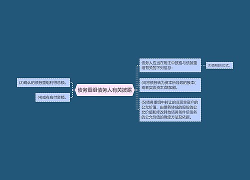 债务重组债务人有关披露