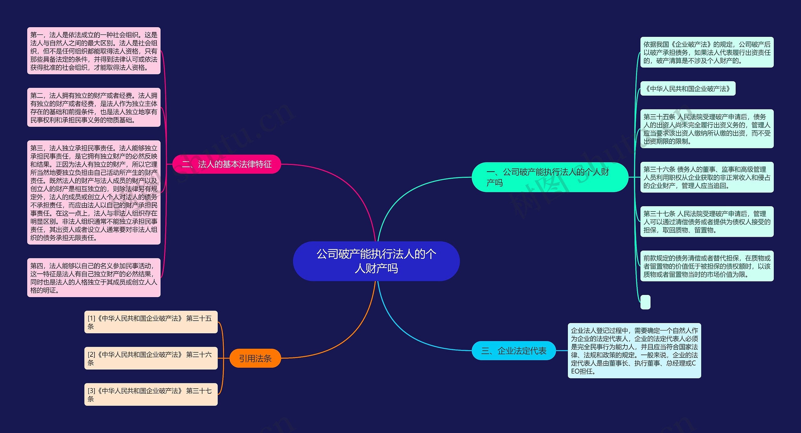 公司破产能执行法人的个人财产吗思维导图