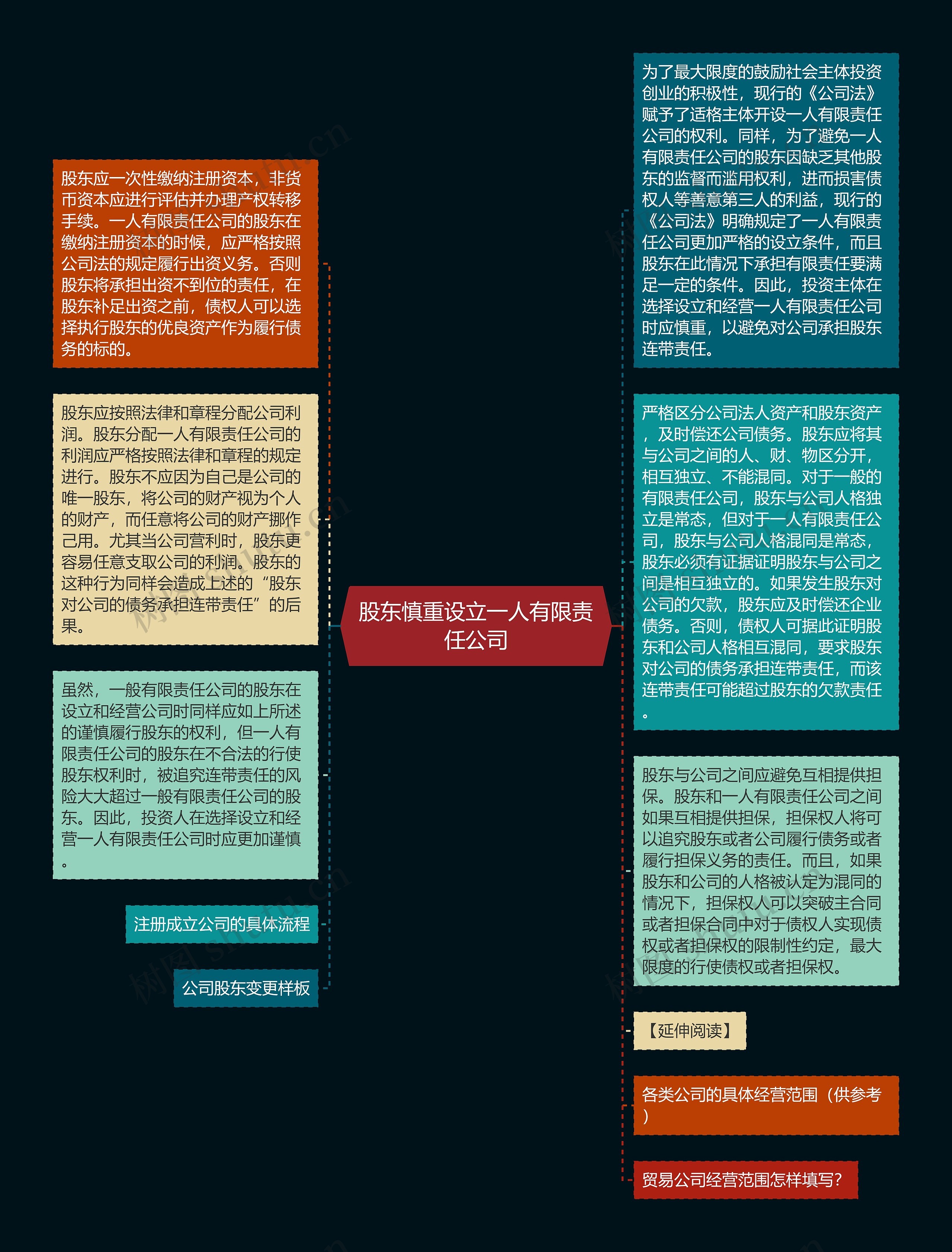 股东慎重设立一人有限责任公司思维导图