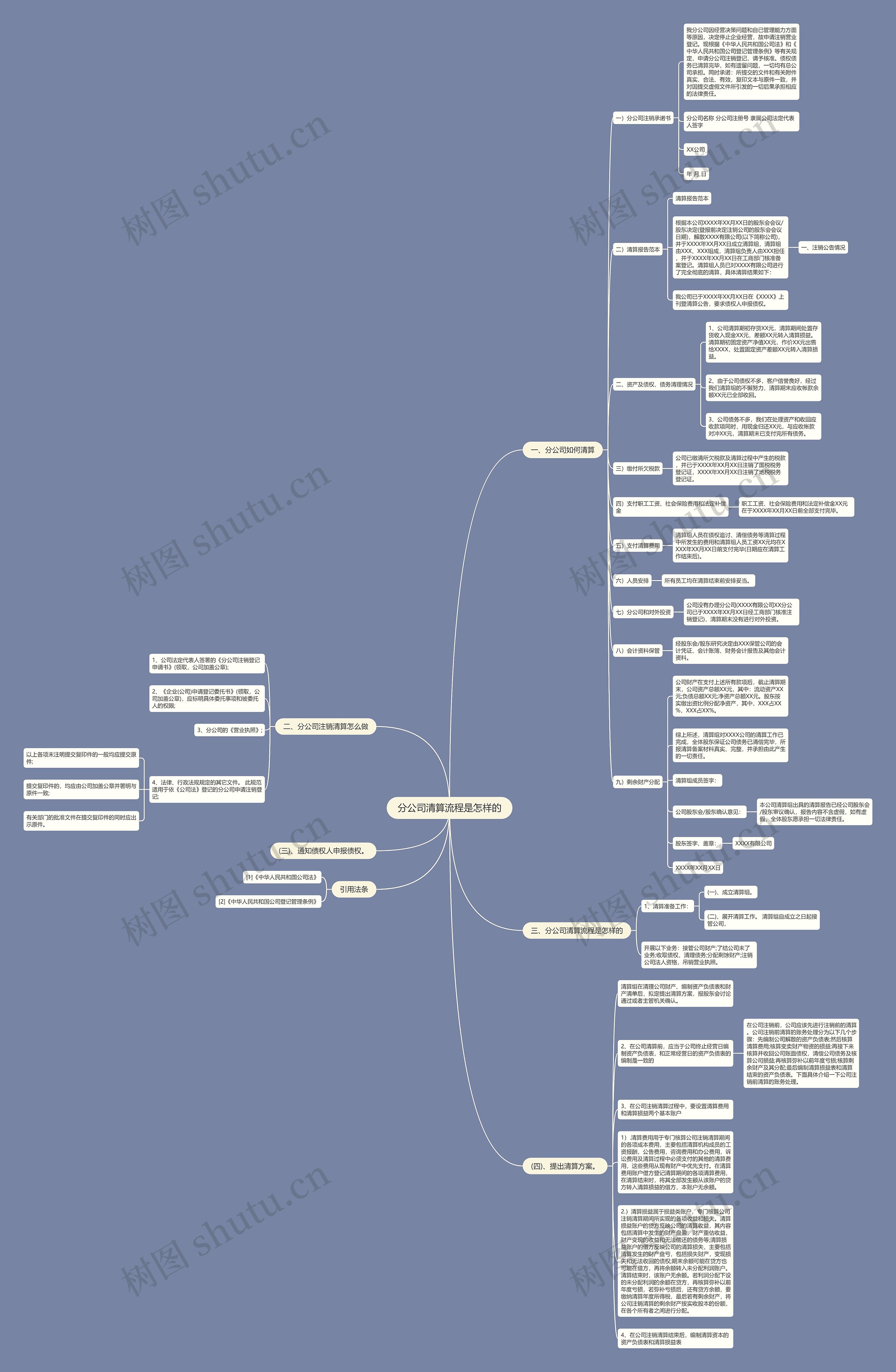 分公司清算流程是怎样的思维导图