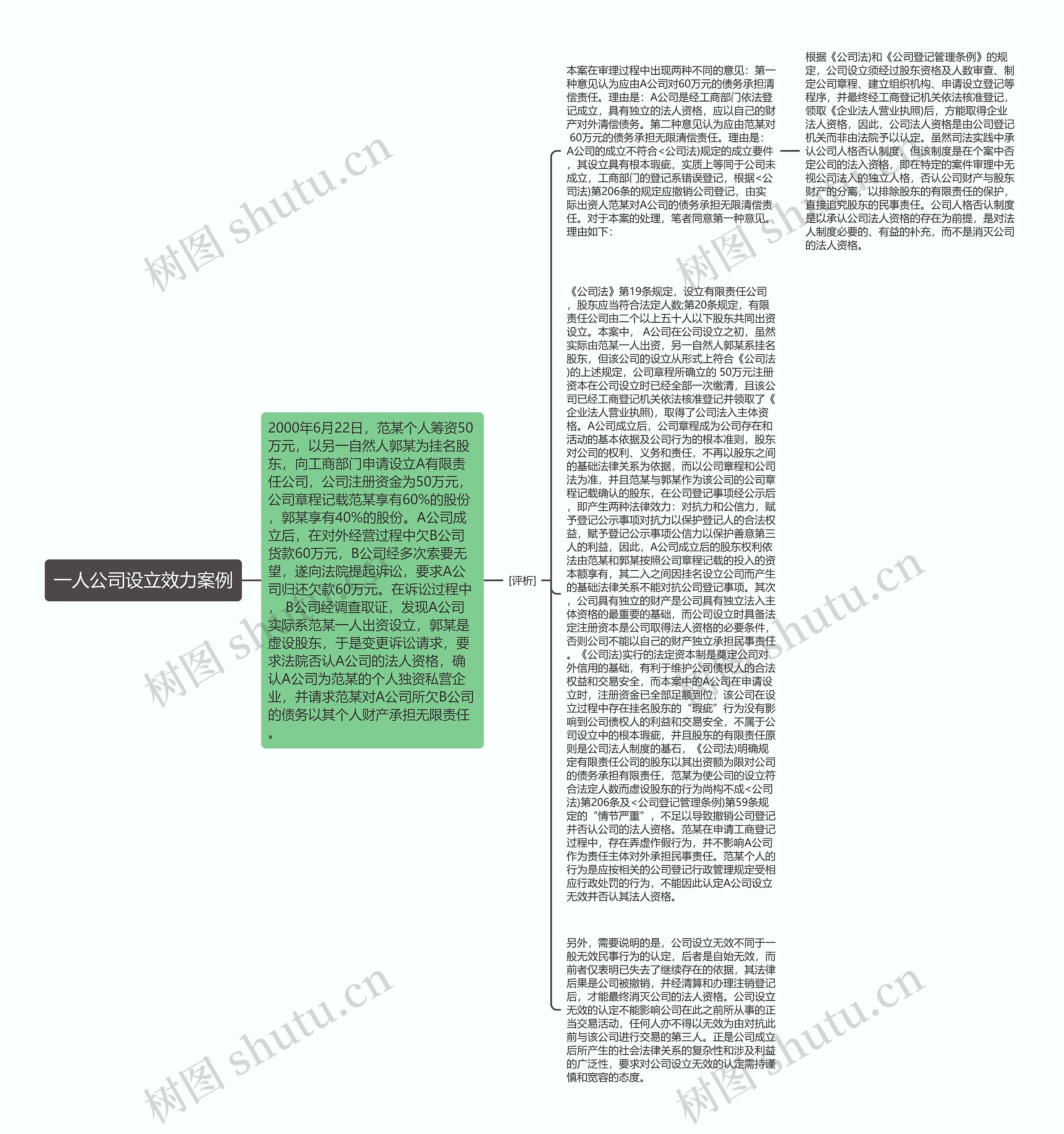 一人公司设立效力案例思维导图