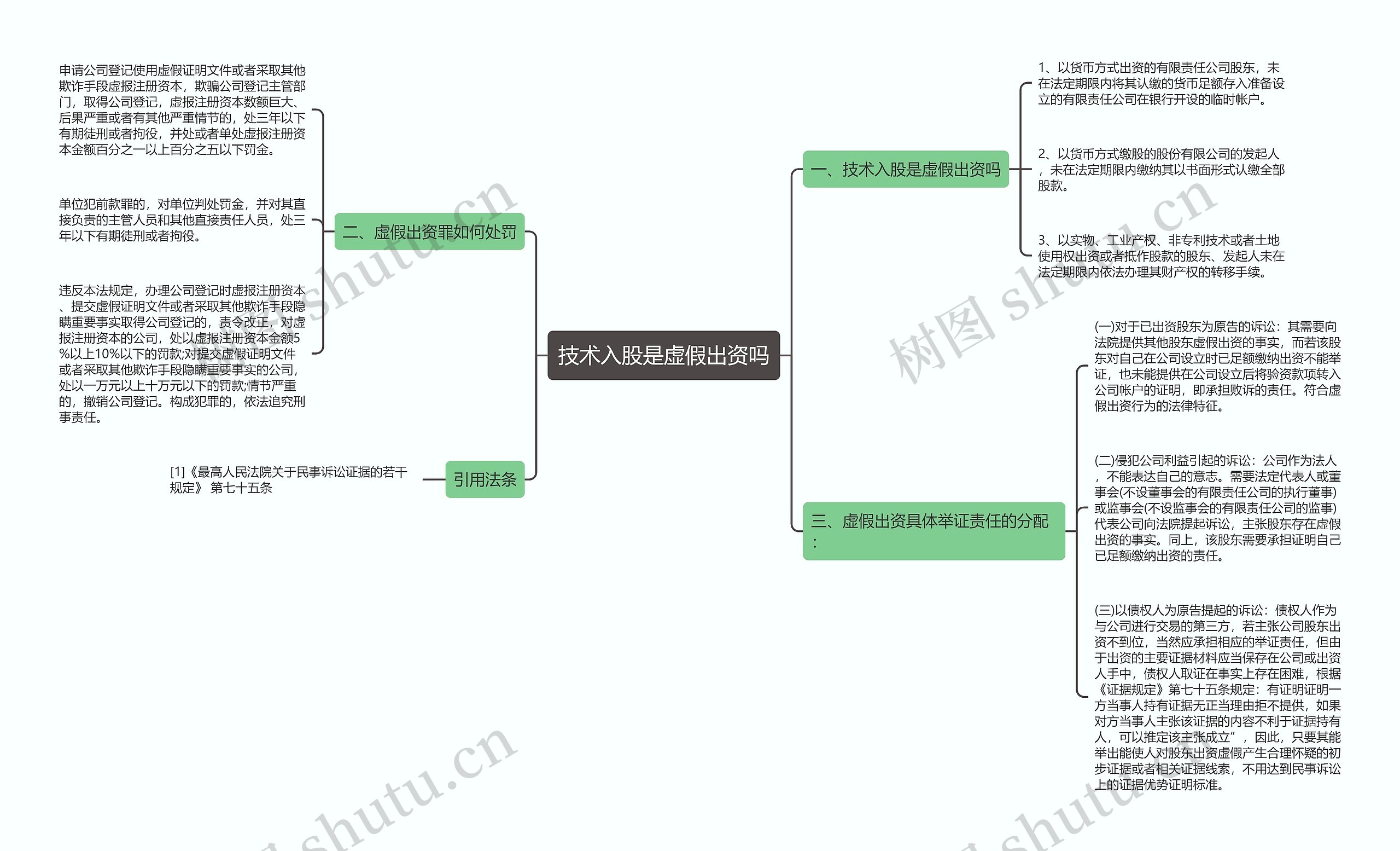 技术入股是虚假出资吗思维导图