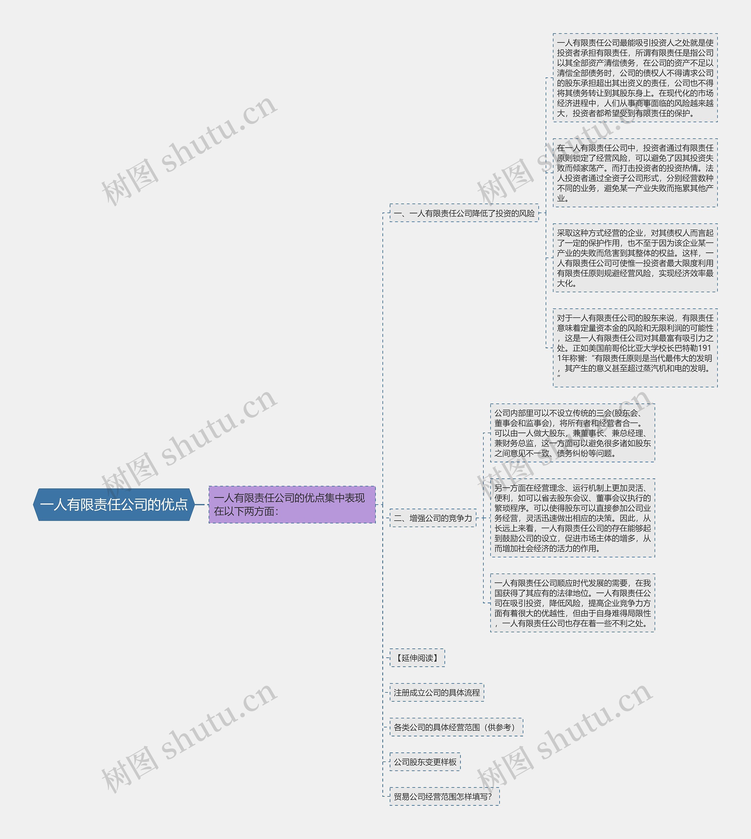 一人有限责任公司的优点思维导图