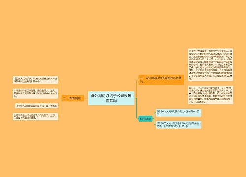 母公司可以给子公司股东借款吗