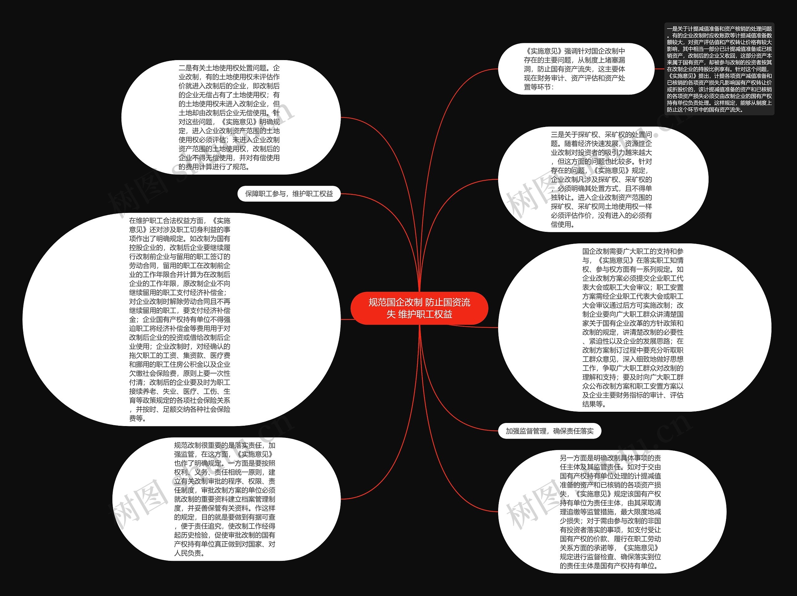 规范国企改制 防止国资流失 维护职工权益思维导图