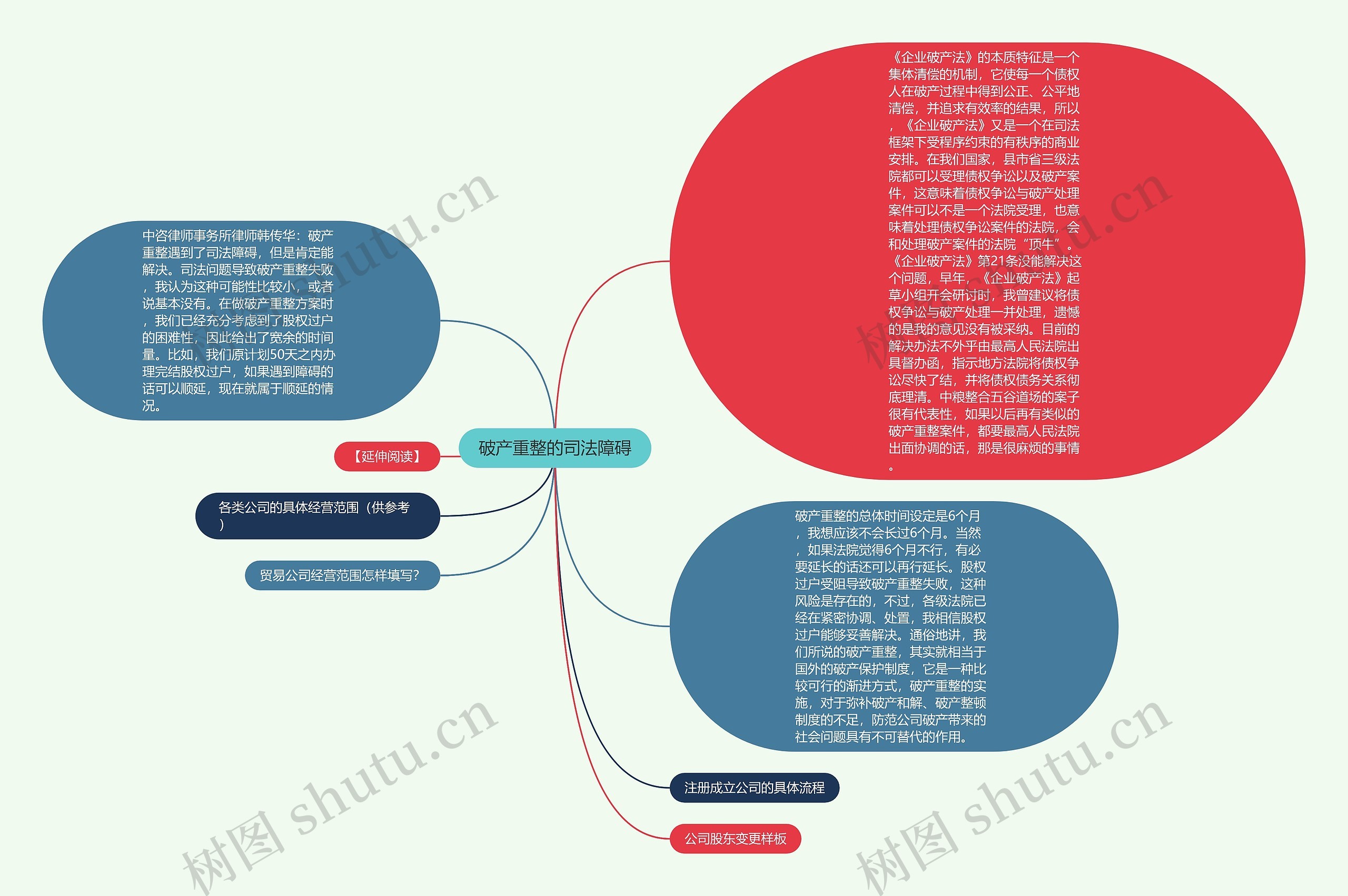 破产重整的司法障碍思维导图