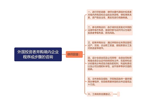 外国投资者并购境内企业程序或步骤的咨询