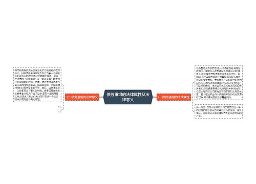 债务重组的法律属性及法律意义