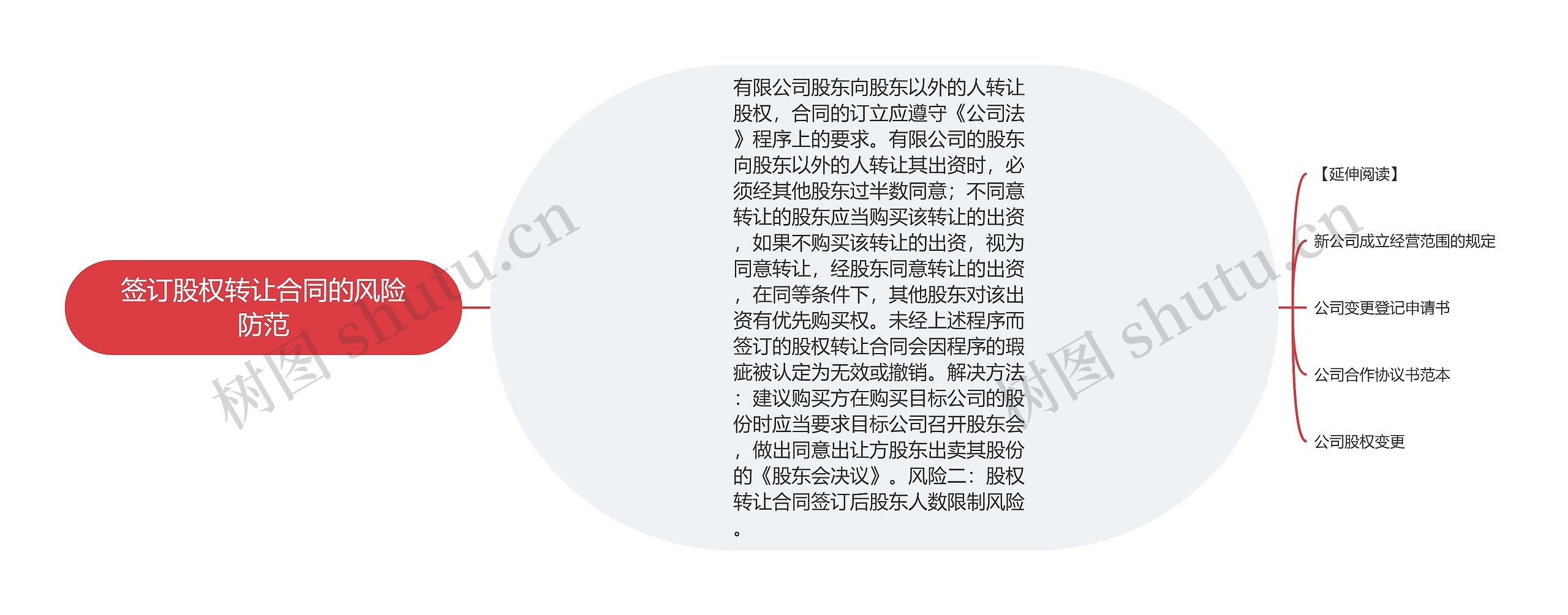 签订股权转让合同的风险防范思维导图