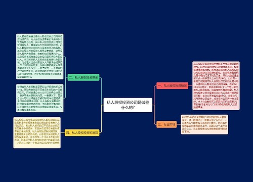 私人股权投资公司是做些什么的?