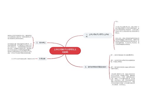 上市公司的子公司可以上市的吗