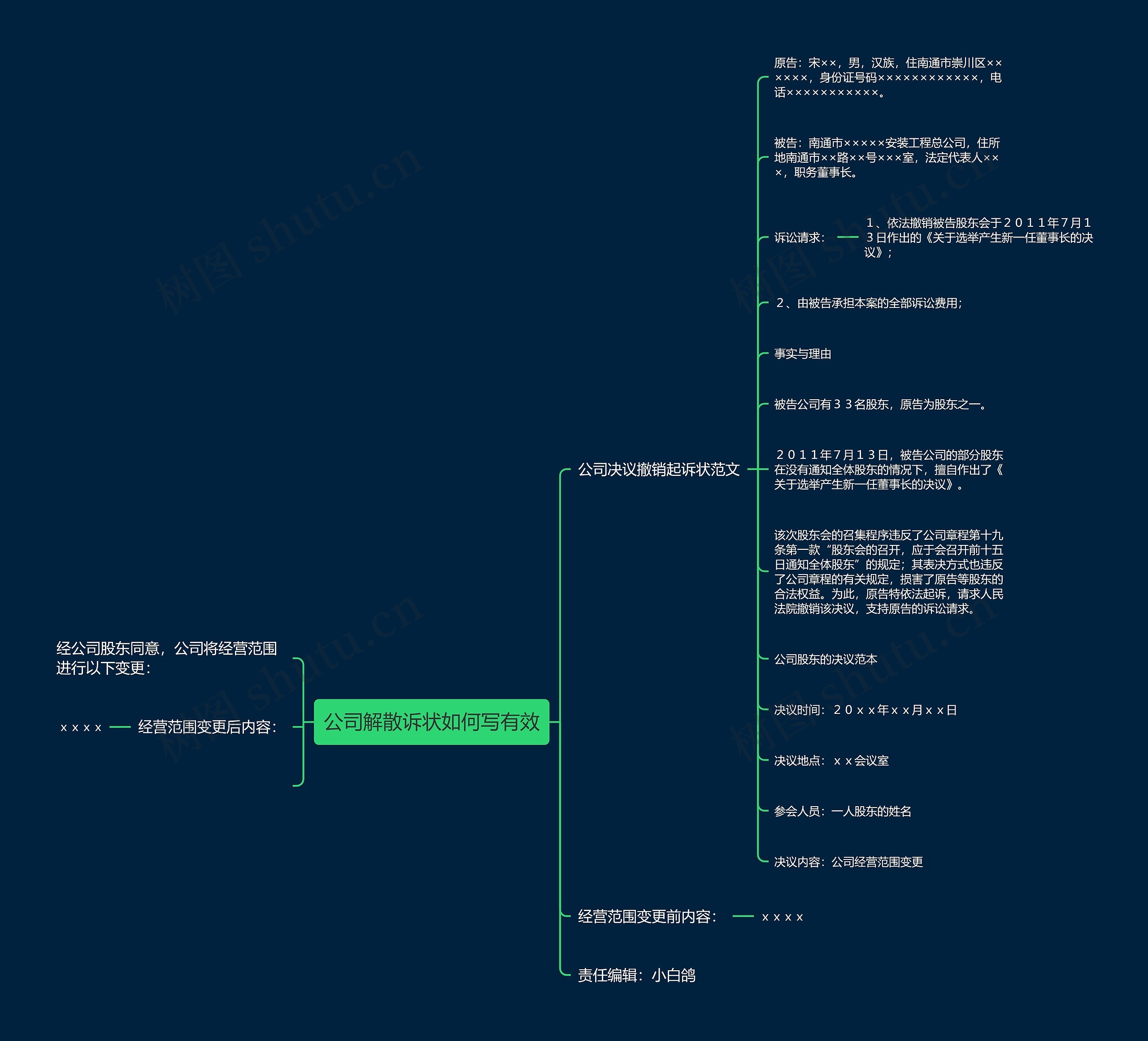 公司解散诉状如何写有效思维导图