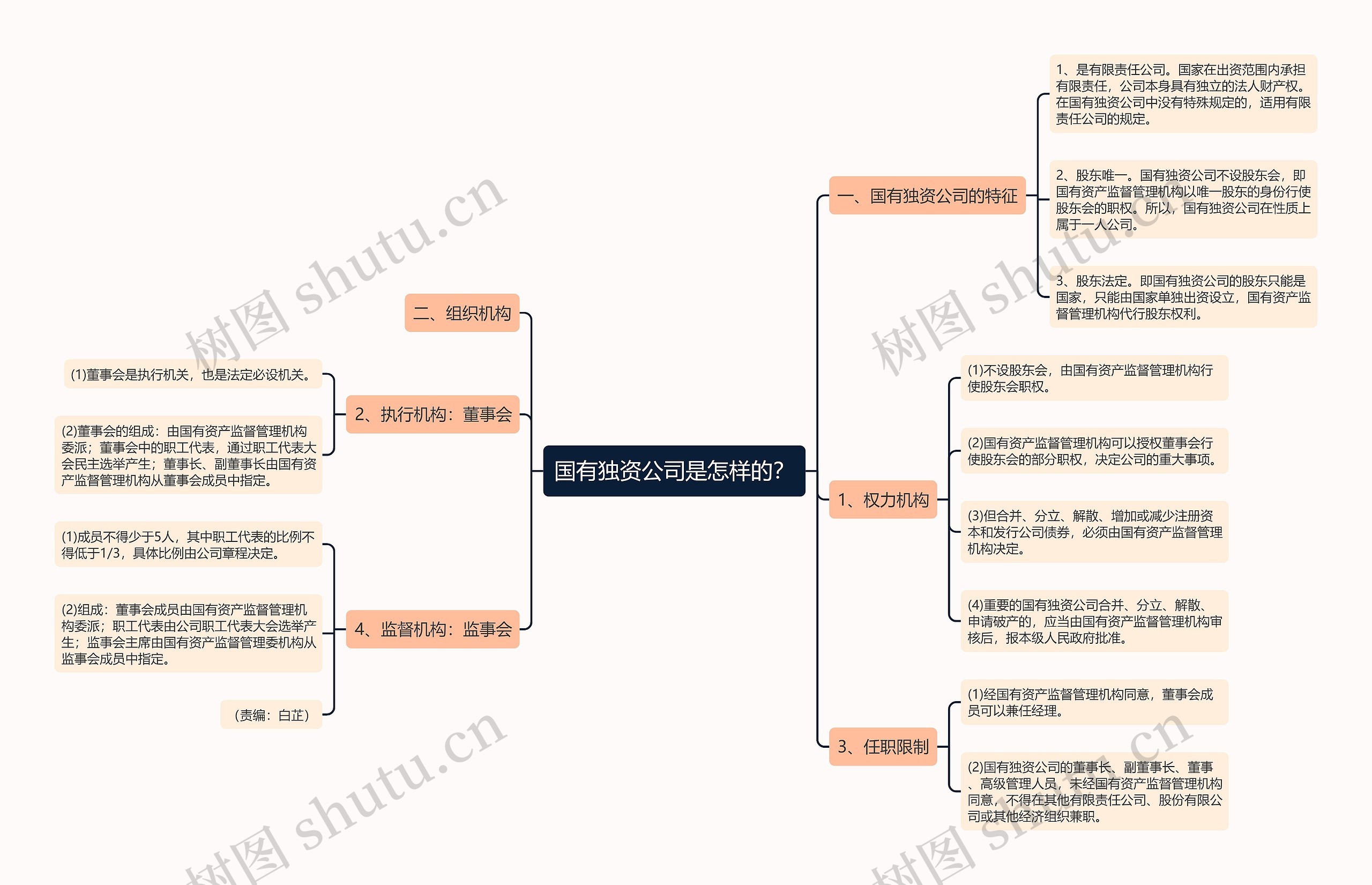 国有独资公司是怎样的?思维导图高清图 国有独资公司是怎样的?思维导图