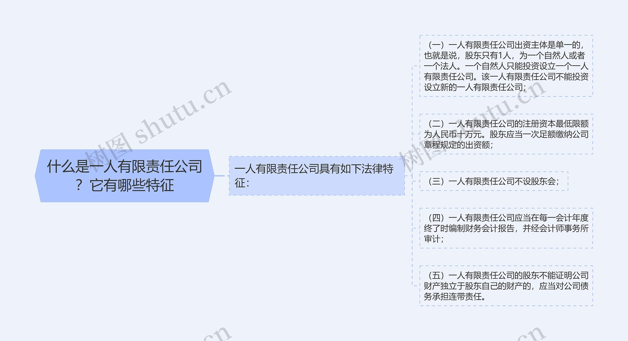 什么是一人有限责任公司？它有哪些特征思维导图